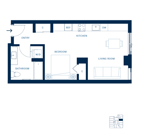 Shoresmith Apartments Studio J Floor Plan